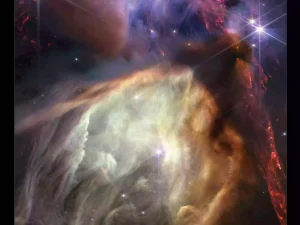 پوستر مجموعه ابرهای Rho Ophiuchi با نمایش زایش ستارگان در ابرهای مولکولی رنگارنگ